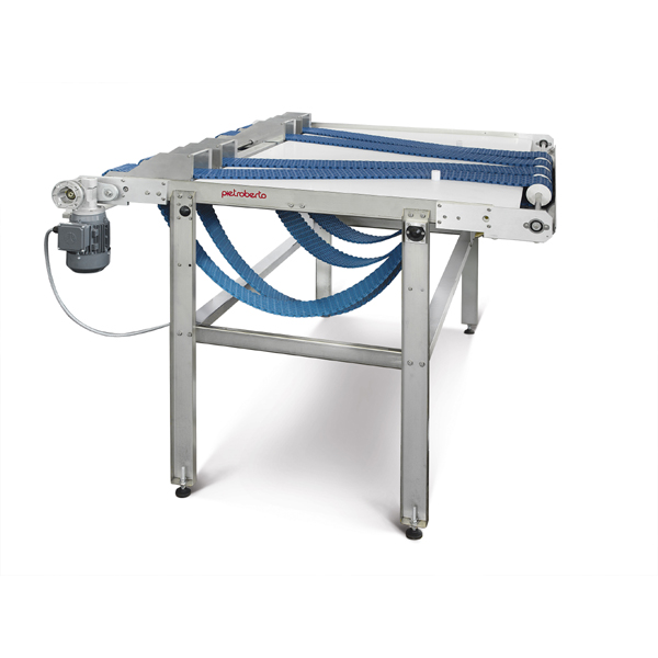 Discharge conveyor belt used on a Caprea Double Line